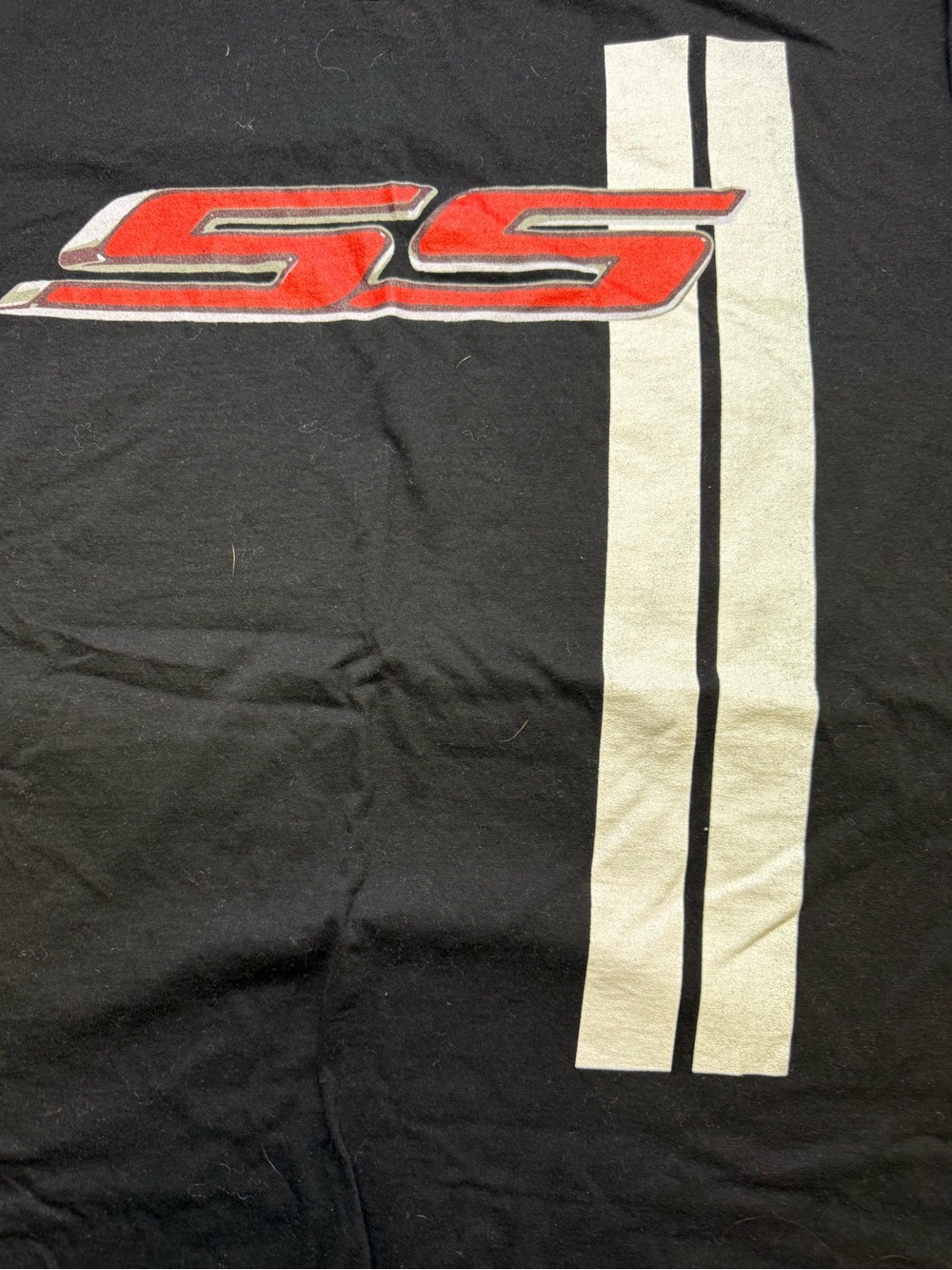 Black SS Graphic Men’s Tee with Red Logo (XL)